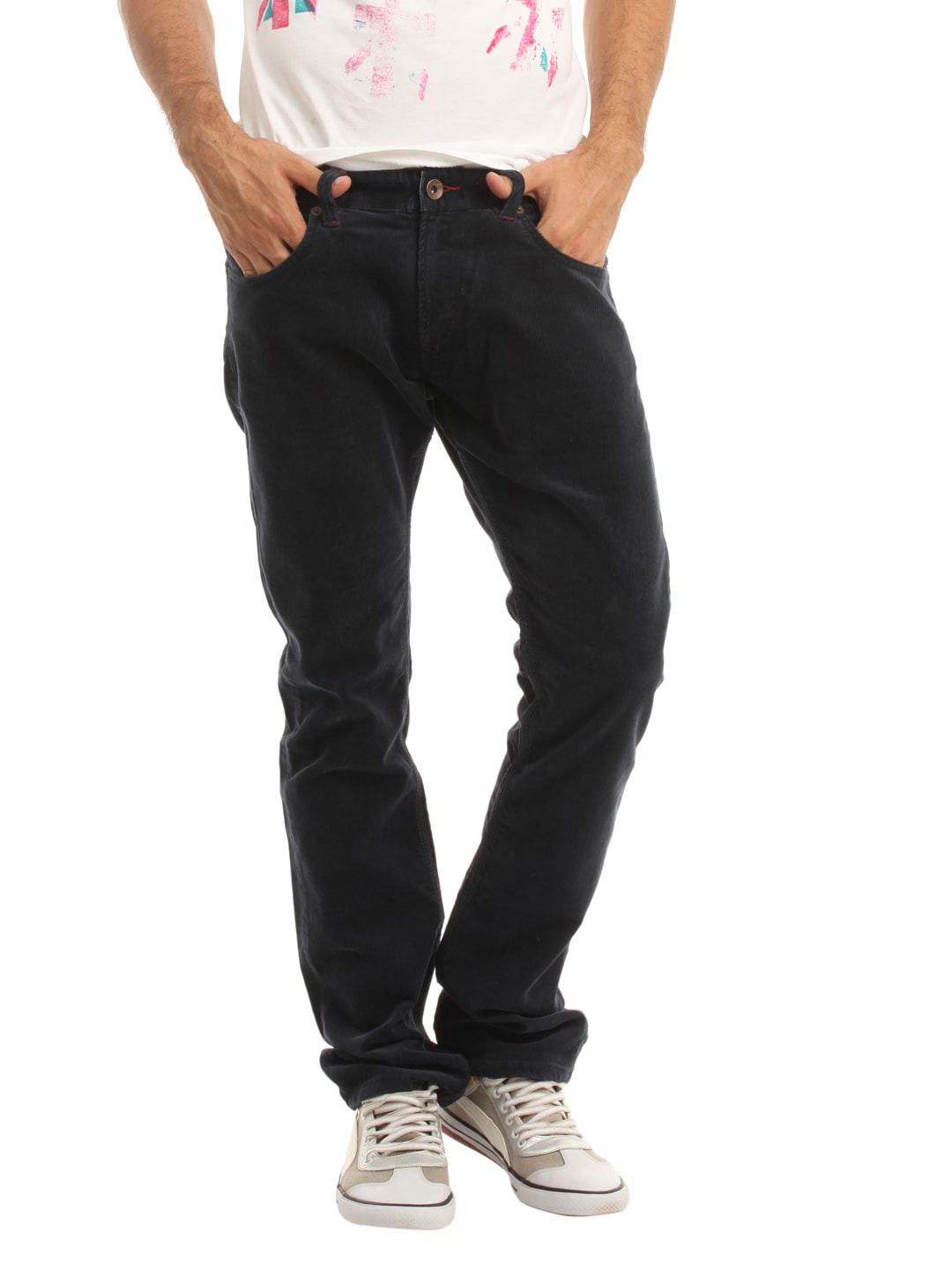 French Connection Men Navy Blue Trousers