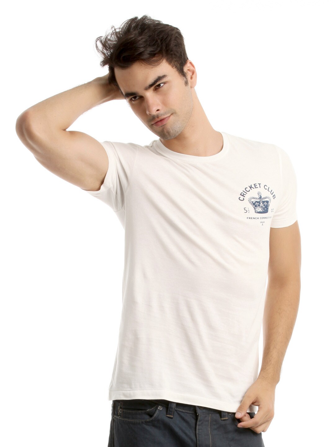 French Connection Men White T-shirt