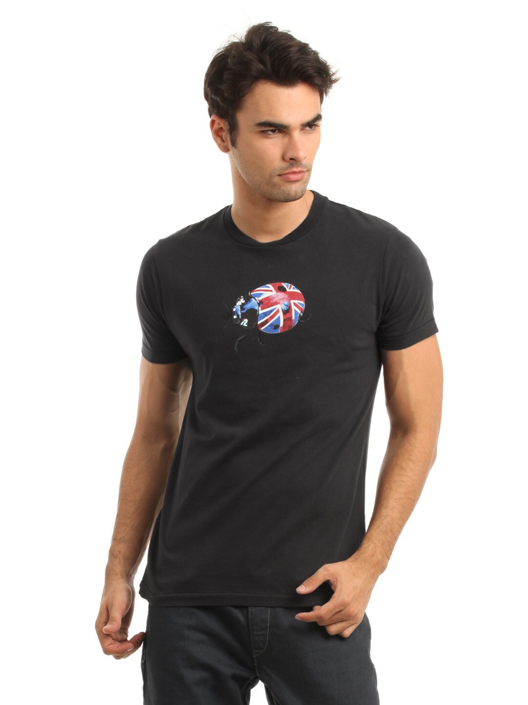 French Connection Men Black Printed T-shirt