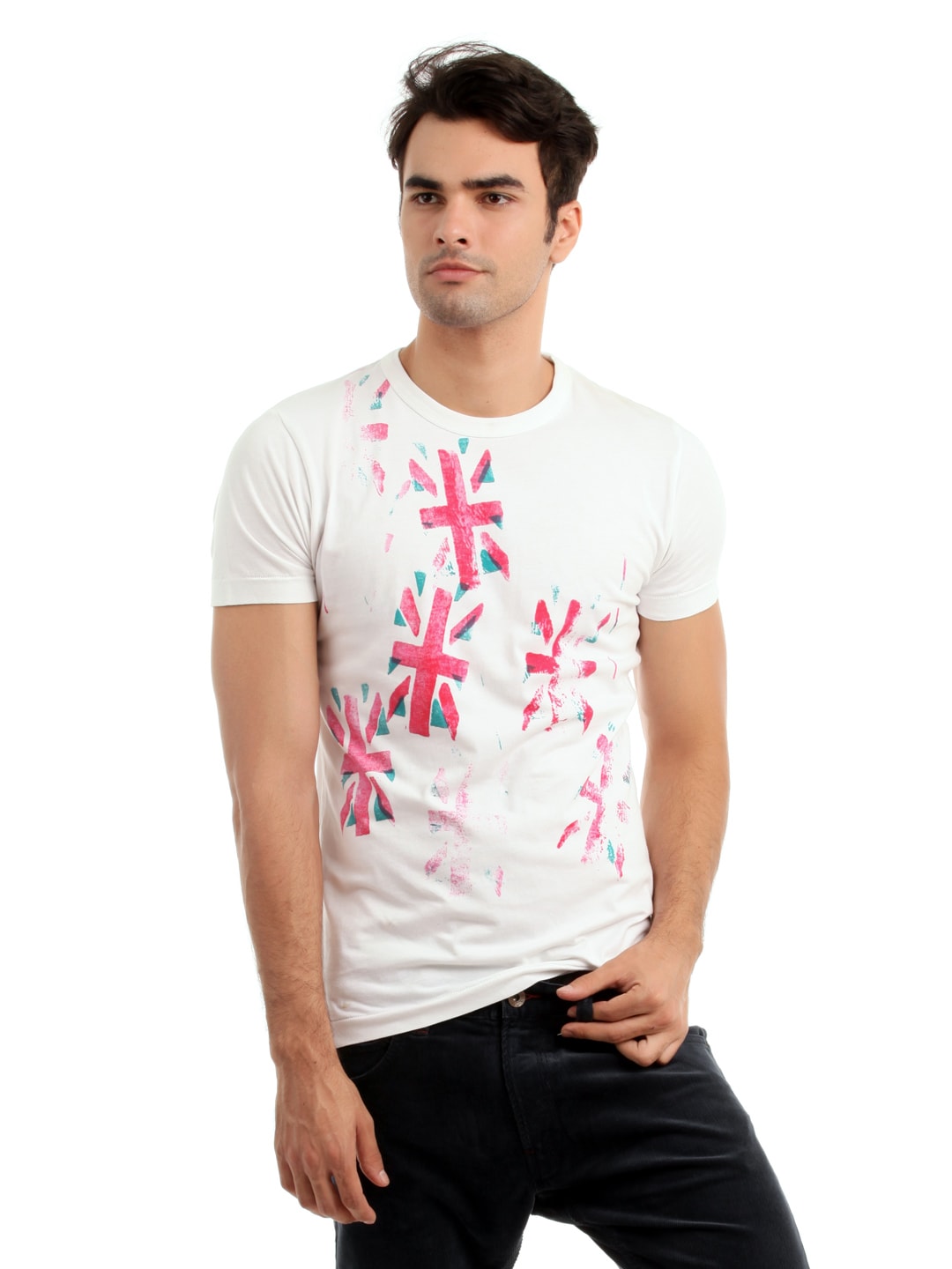 French Connection Men White Printed T-shirt