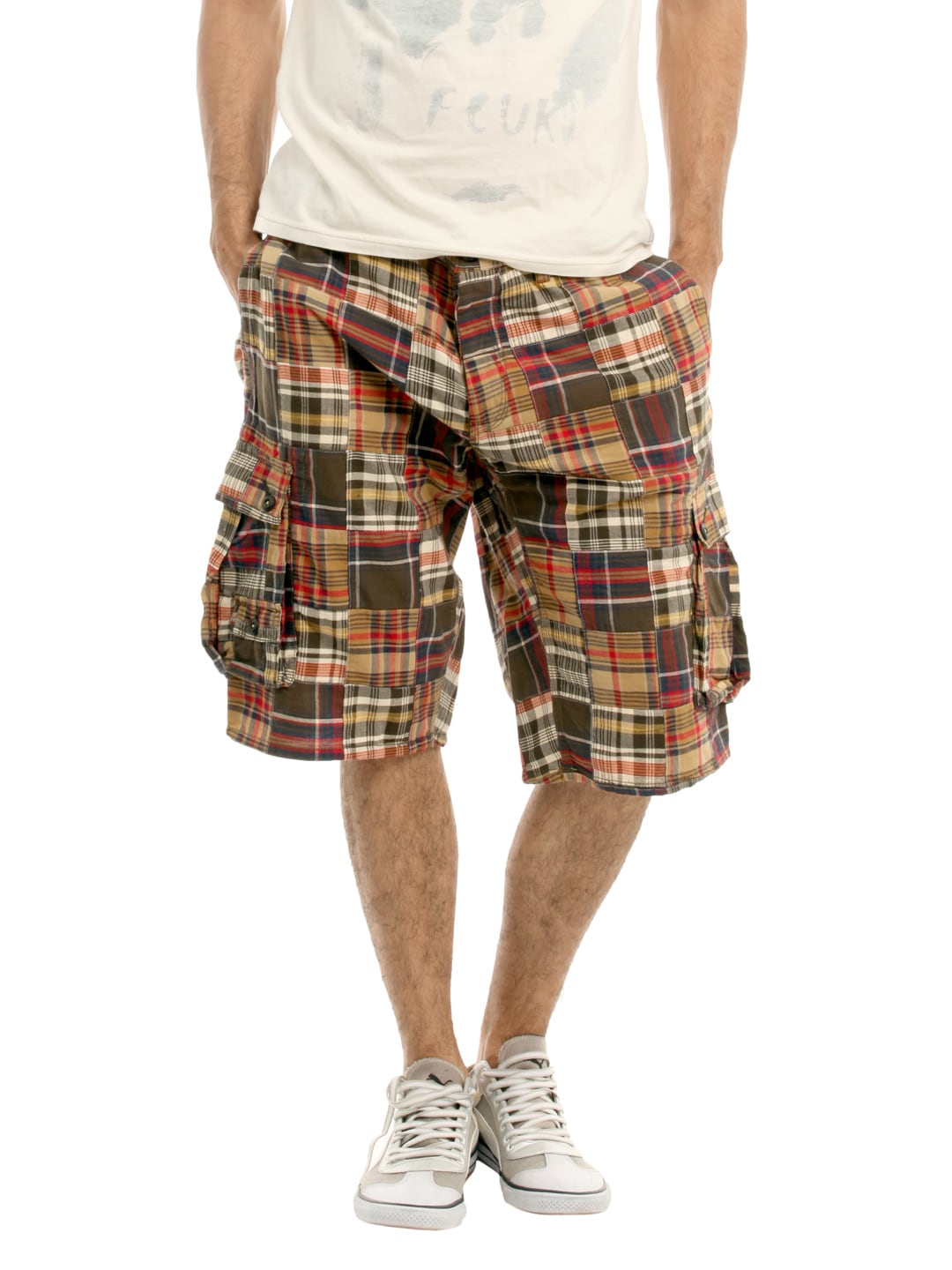 French Connection Men Multi Coloured Cargo Shorts