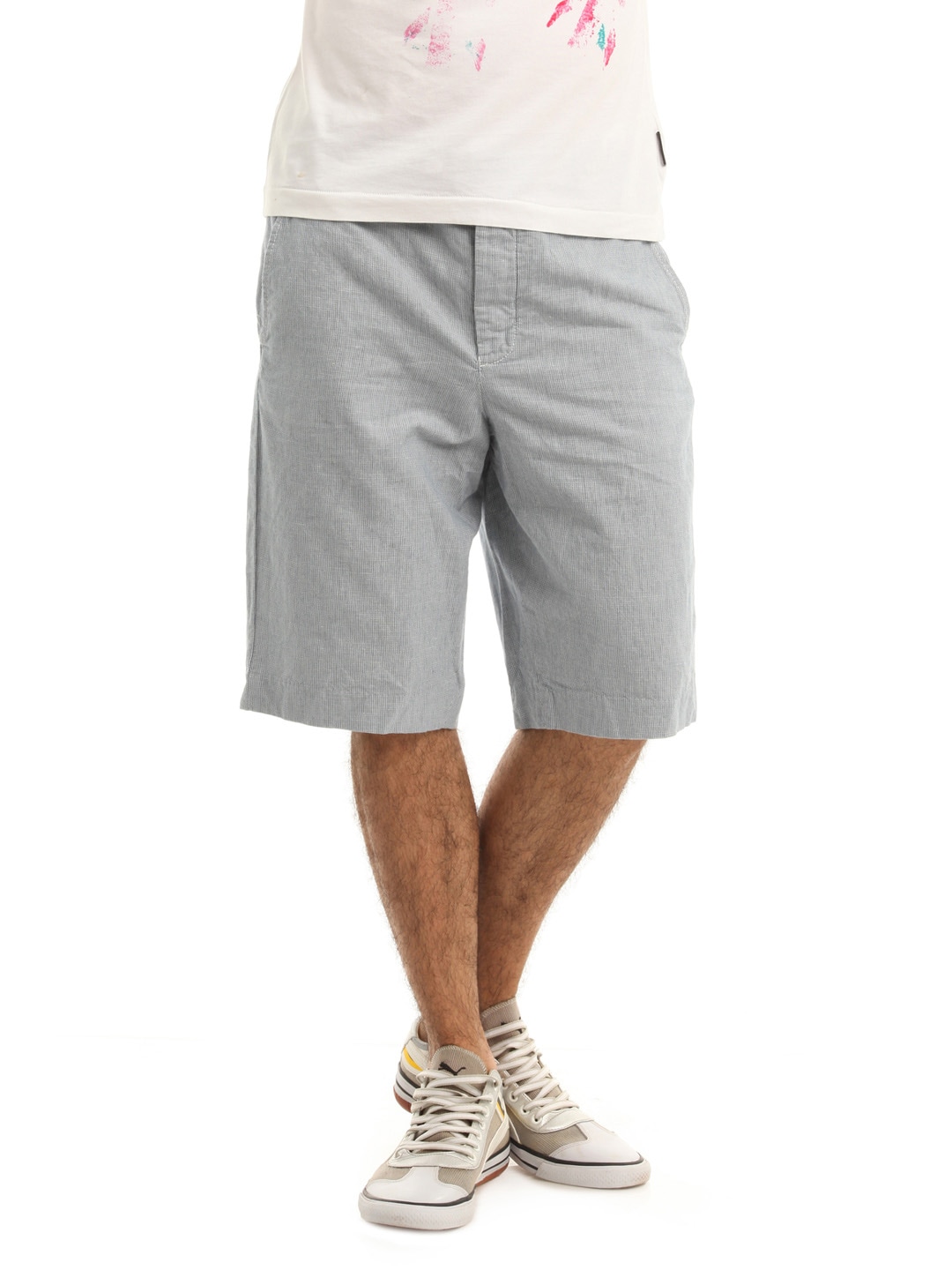 French Connection Men Blue Striped Shorts