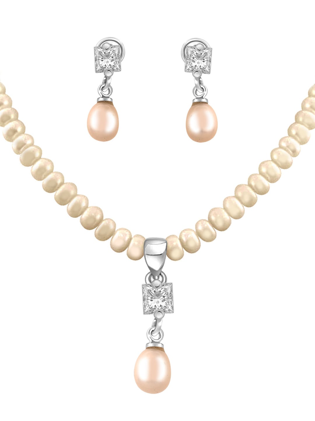 Miki Pearl Women Ivory Jewellery Set