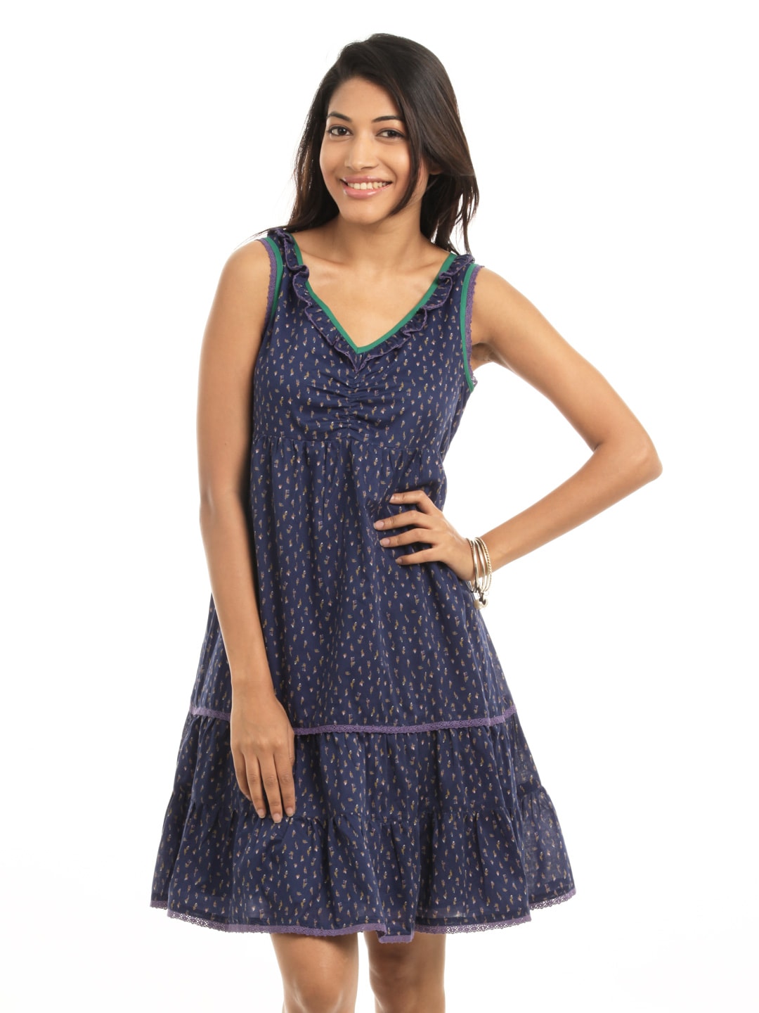 Mineral Navy Blue Printed Dress