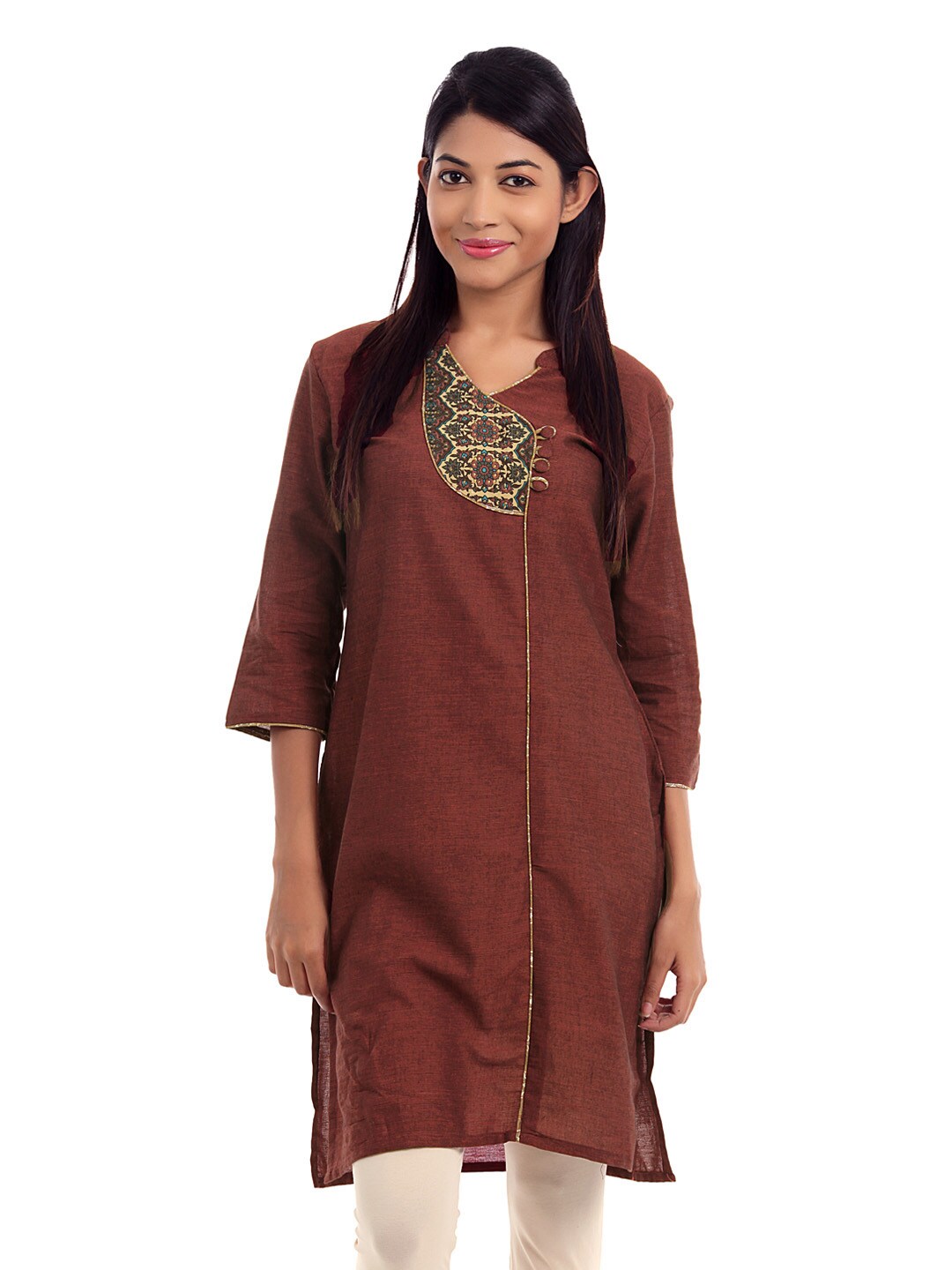 Alma Women Maroon Kurta