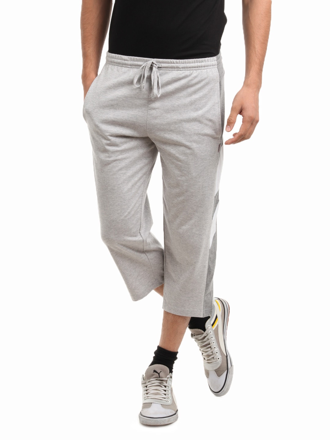 Hanes Men Grey Panelled 3/4th Pants
