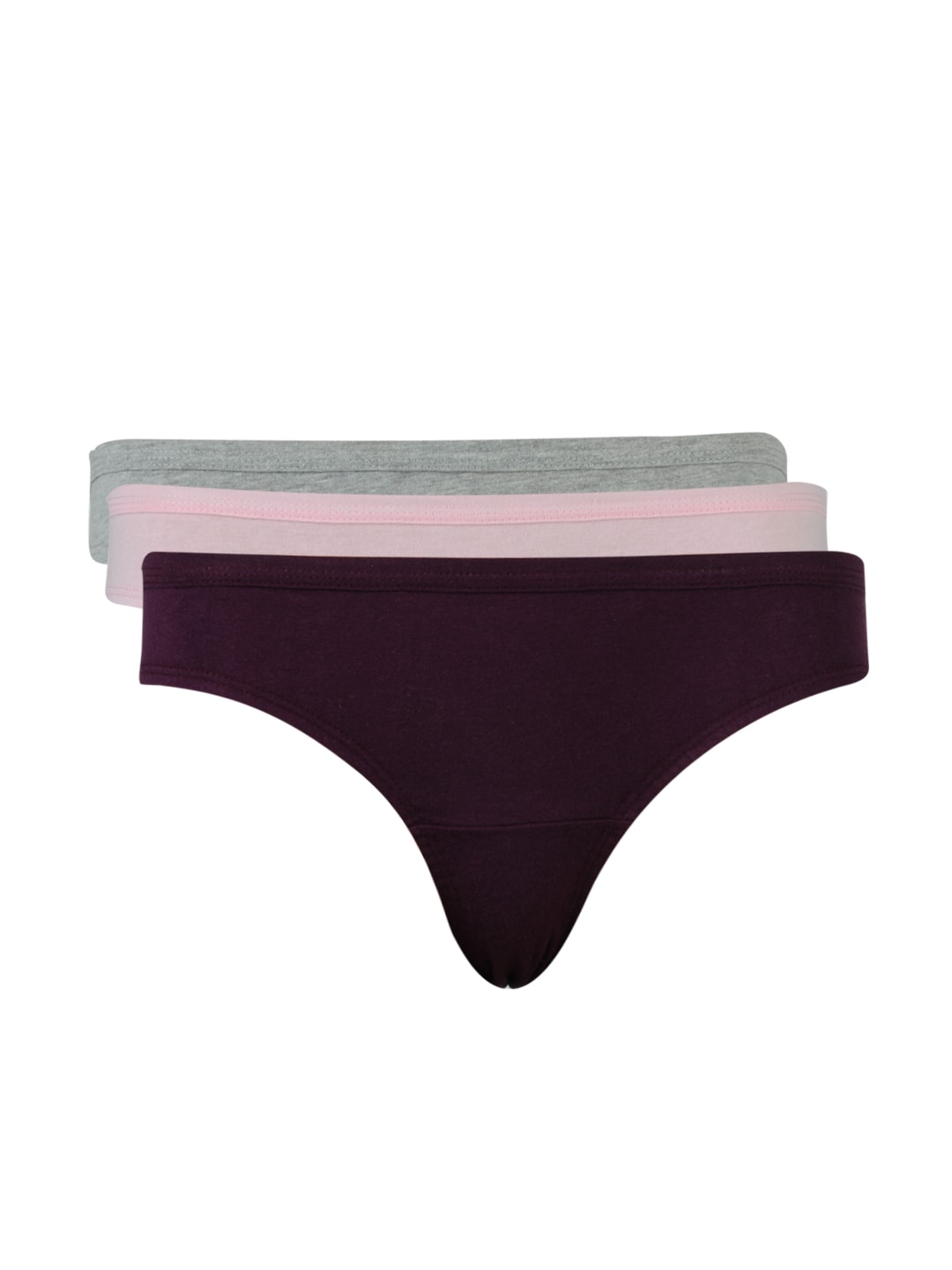 Hanes Women Pack of Three 100% Cotton Plain Bikini Briefs