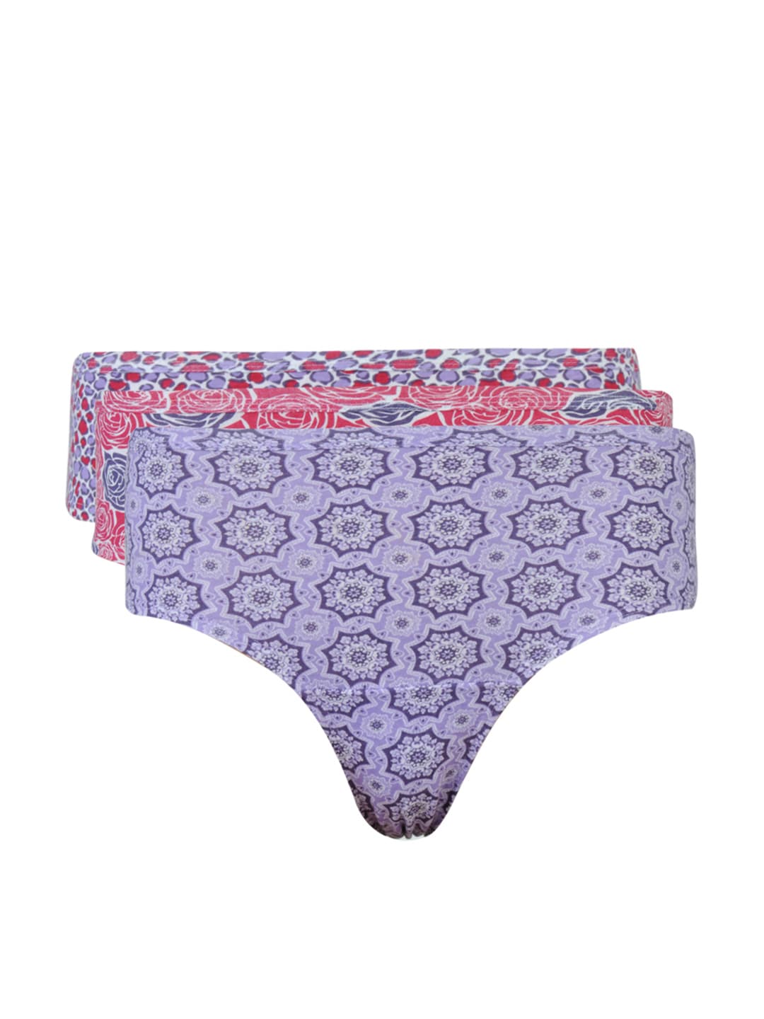 Hanes Women Pack of Three 100% Cotton Printed Bikini Briefs