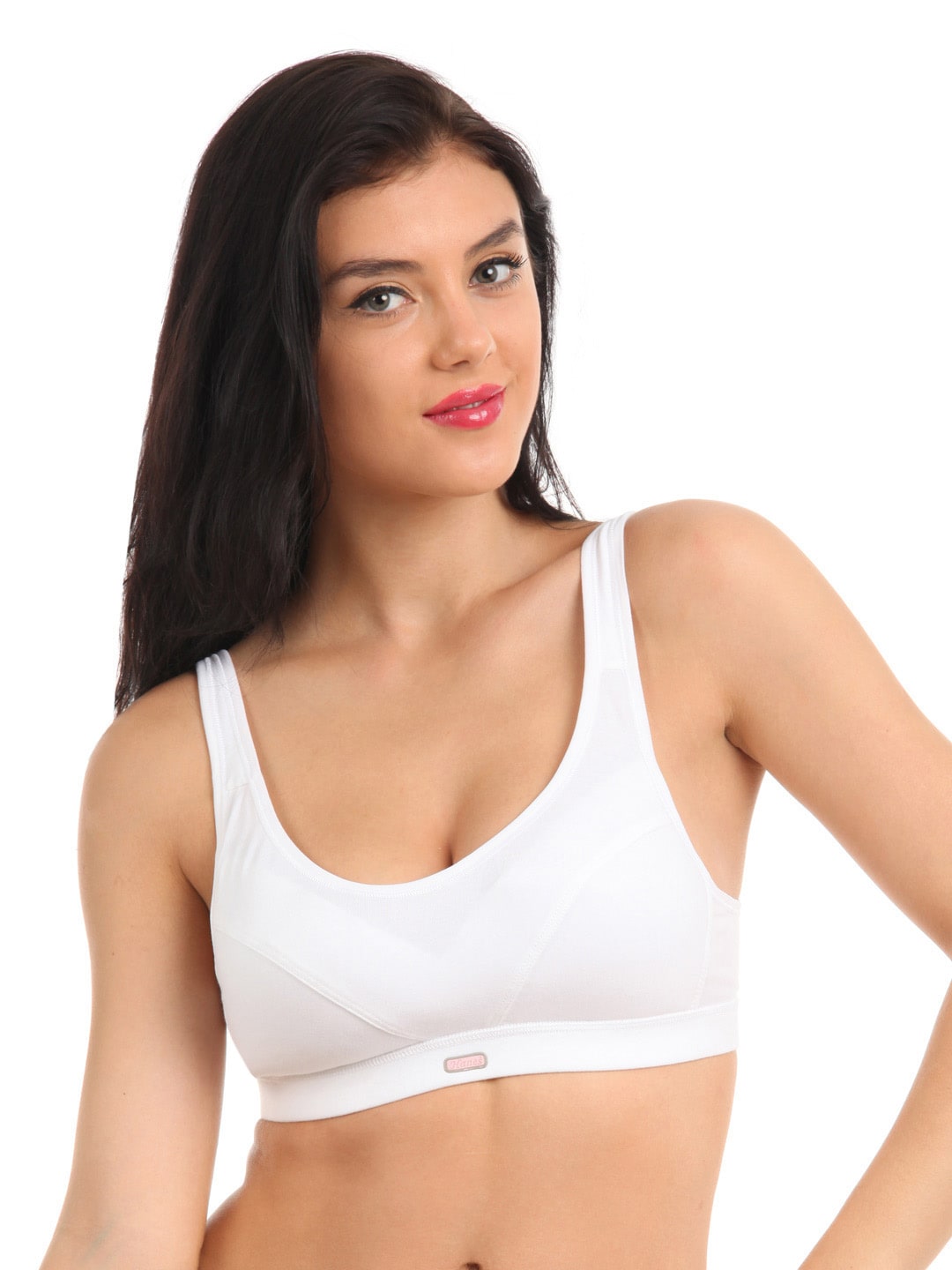 Hanes Women White Cotton Stretch Light Padded Bra