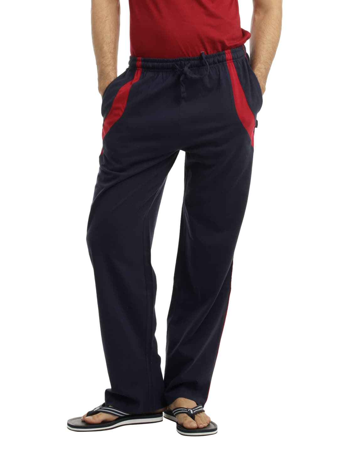 Hanes Men Navy Blue Relaxed Sports Pants