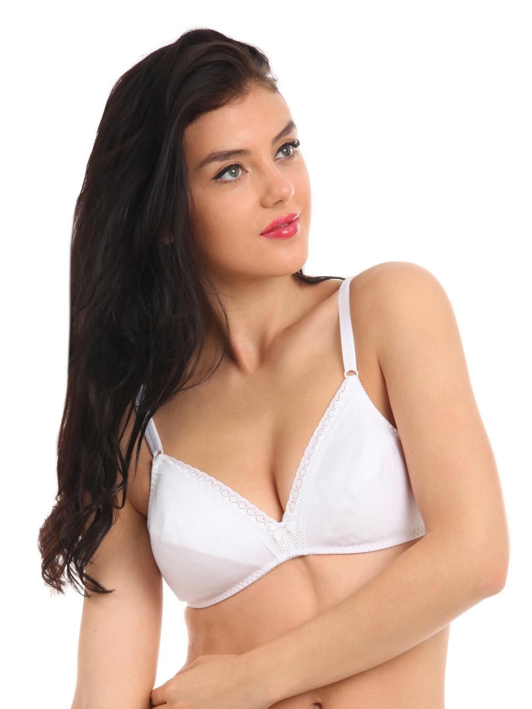 Hanes Women White Cotton Lined SoftCup Wirefree Bra