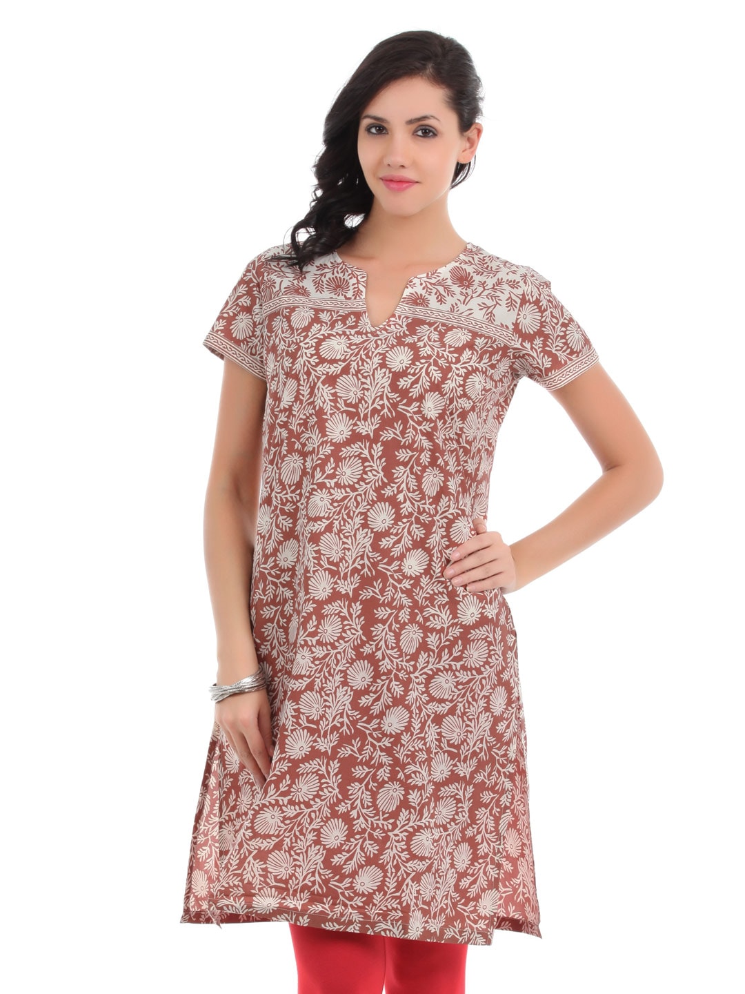 Aurelia Women Brown Printed Kurta