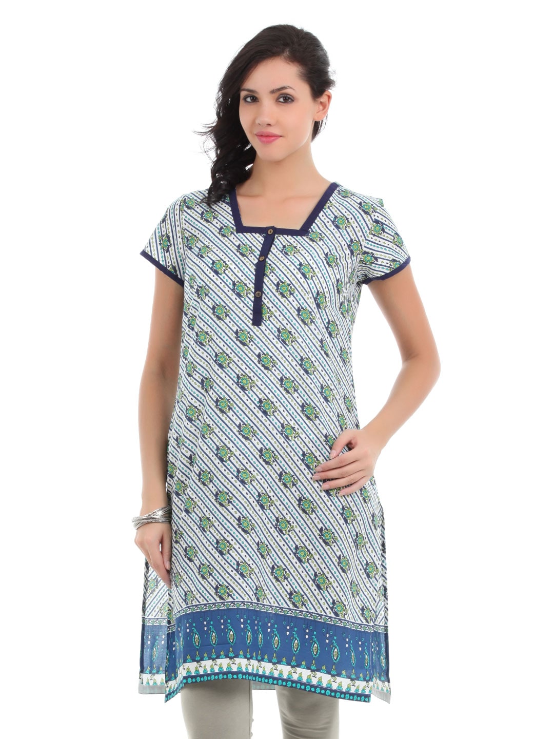 Aurelia Women White Printed Kurta