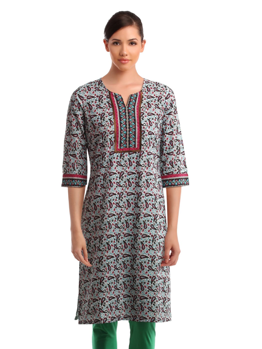 Aurelia Women White Printed Kurta