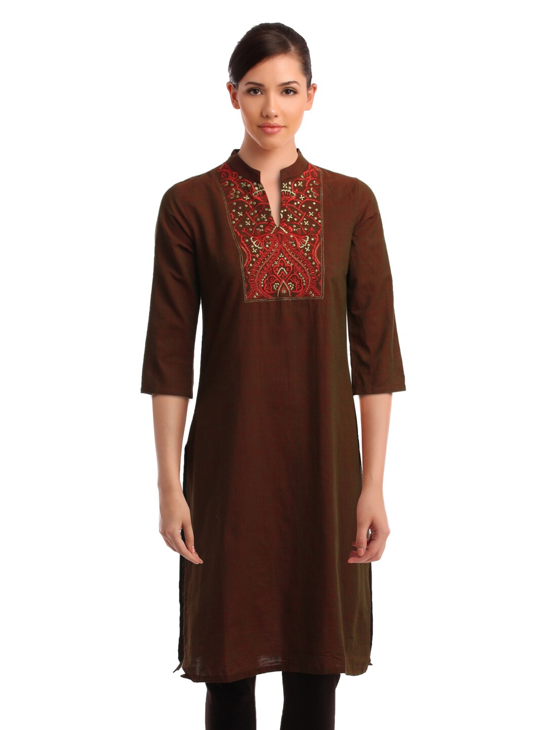 Aurelia Women Brown Kurta