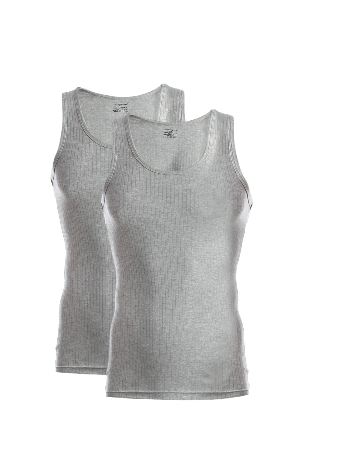 Chromozome Men Grey Melange Innerwear Vest (Pack of 2)