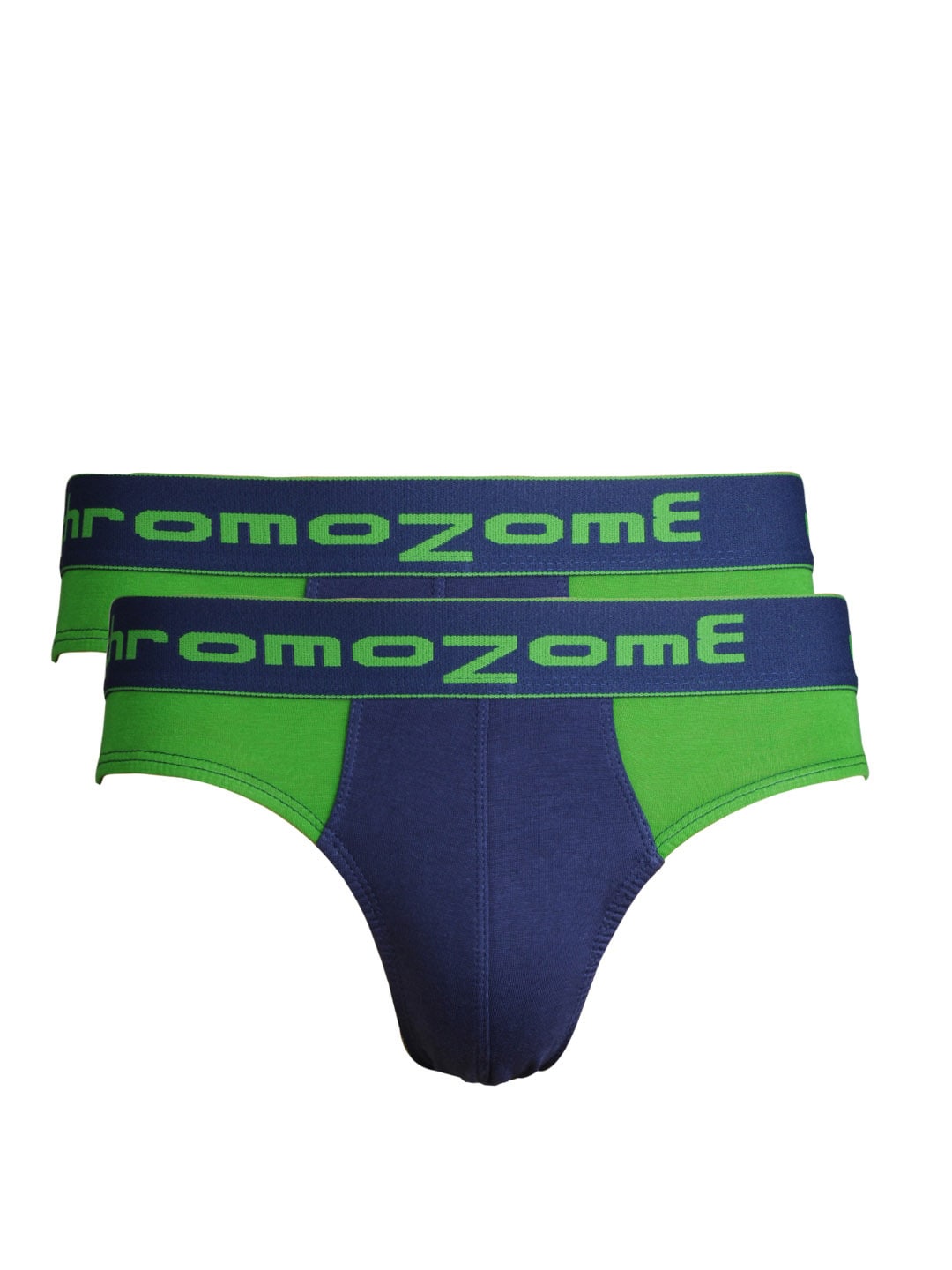 Chromozome Men Blue & Green Pack of 2 Briefs