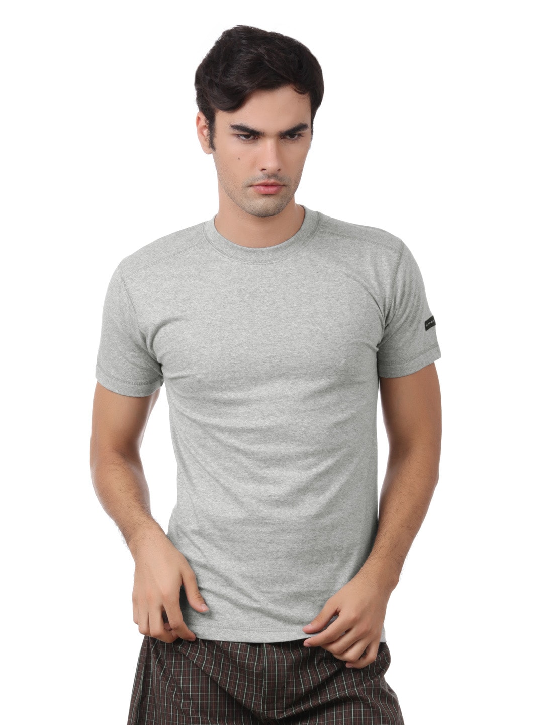 Chromozome Men Grey Melange  Innerwear T-shirt