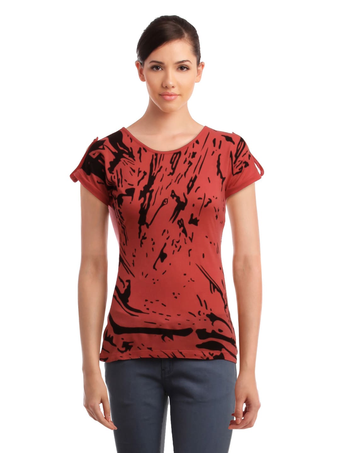 Latin Quarters Women Red & Black Top