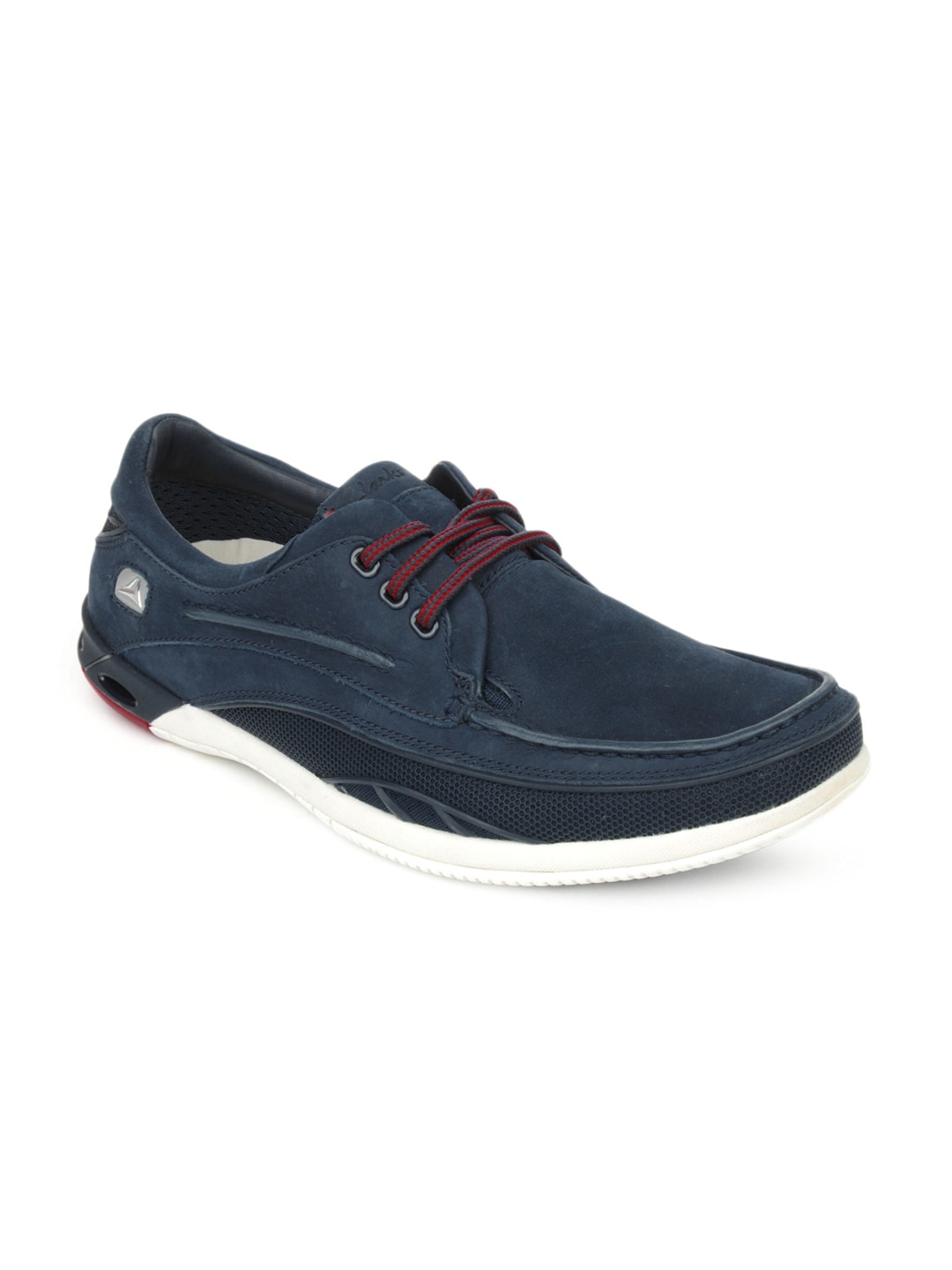 Clarks Men Navy Leather Sneakers