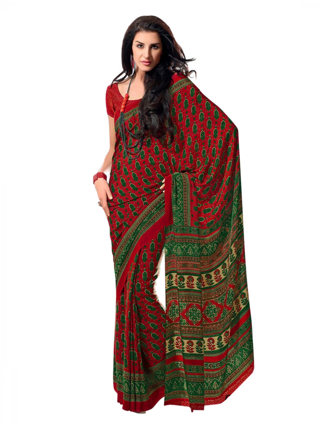 Prafful Women Red Sari
