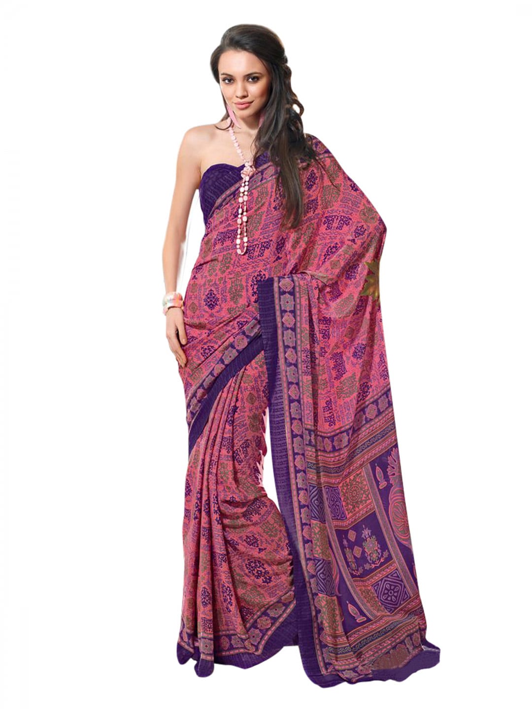 Prafful Purple & Pink Sari