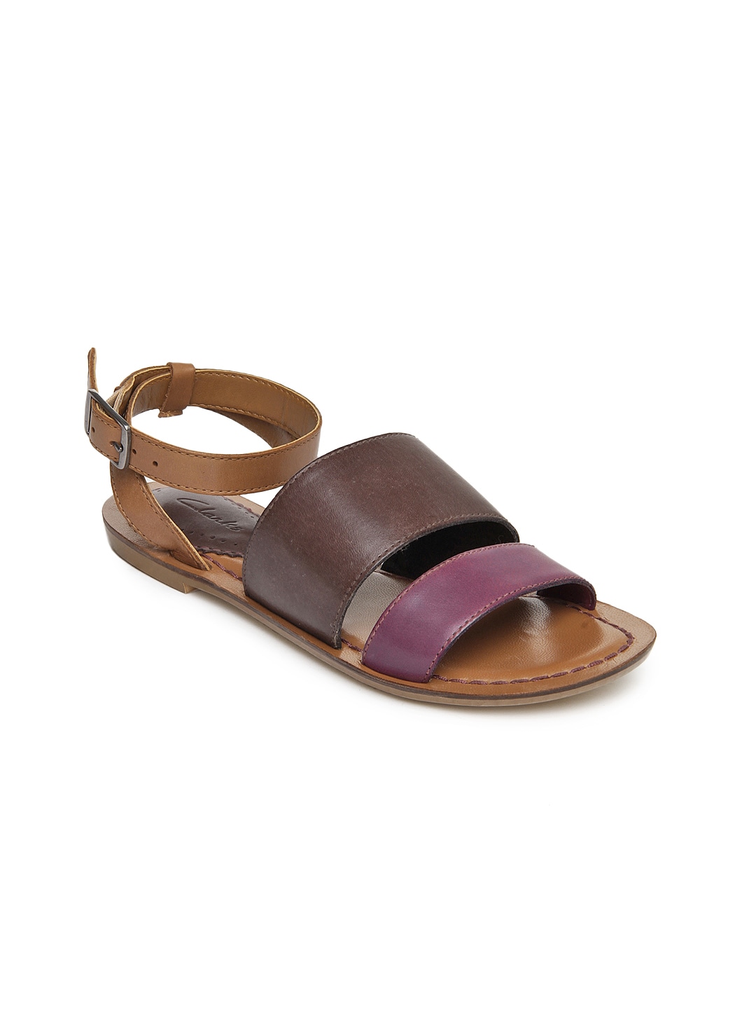 Clarks Women Purple & Brown Surf Legend Sandals