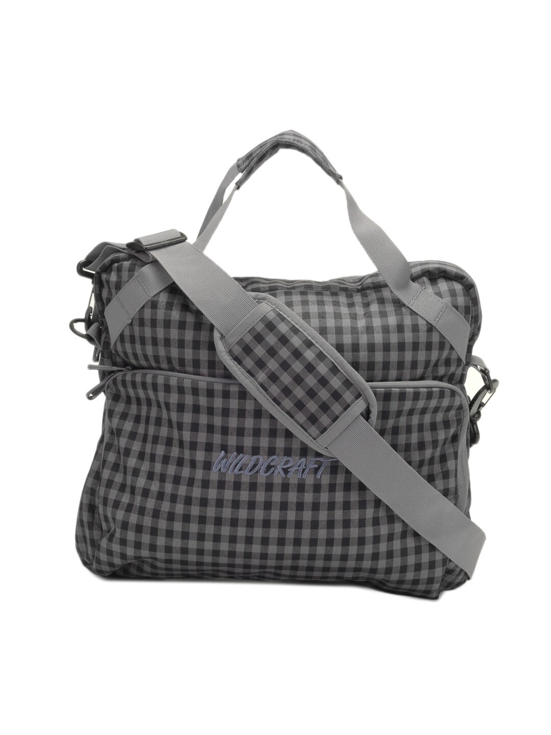 Wildcraft Unisex Grey & Black Checked Spawn Laptop Bag