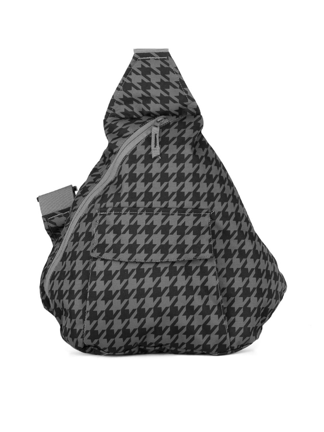 Wildcraft Unisex Black & Grey Houndstooth Print One-Shoulder Bag