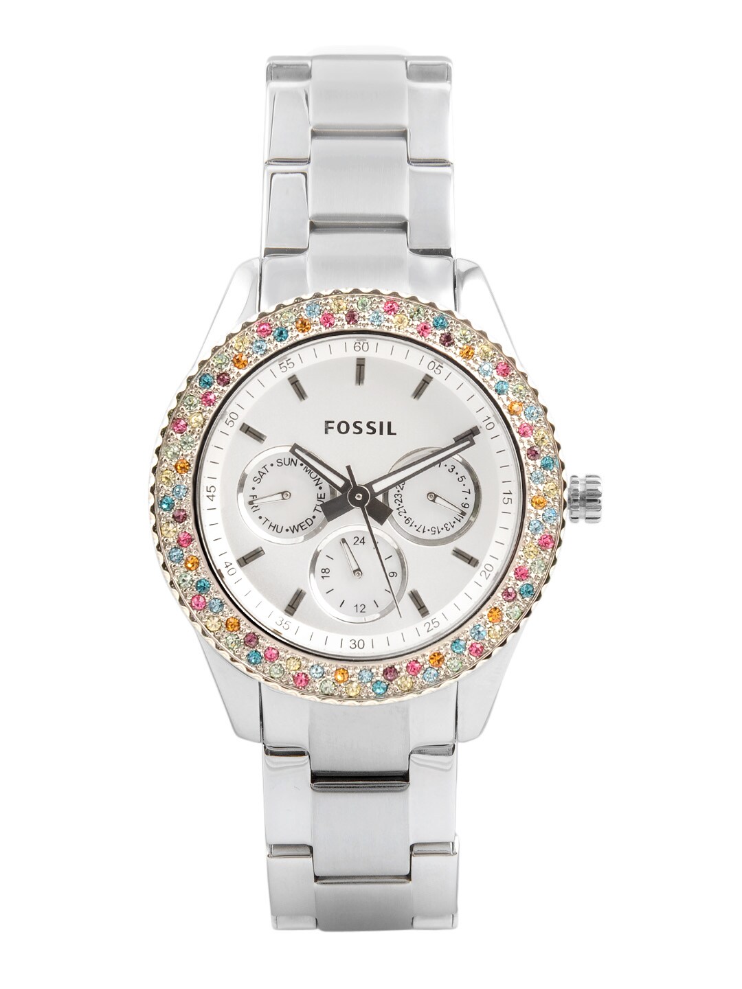 Fossil Women White Dial Chronograph Watch ES3049
