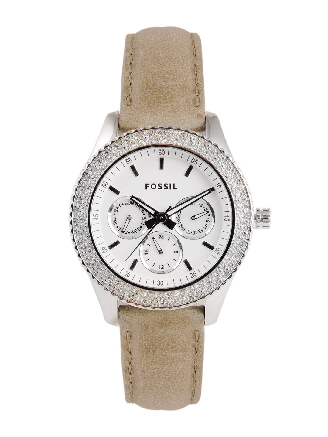 Fossil Women White Dial Chronograph Watch ES2997
