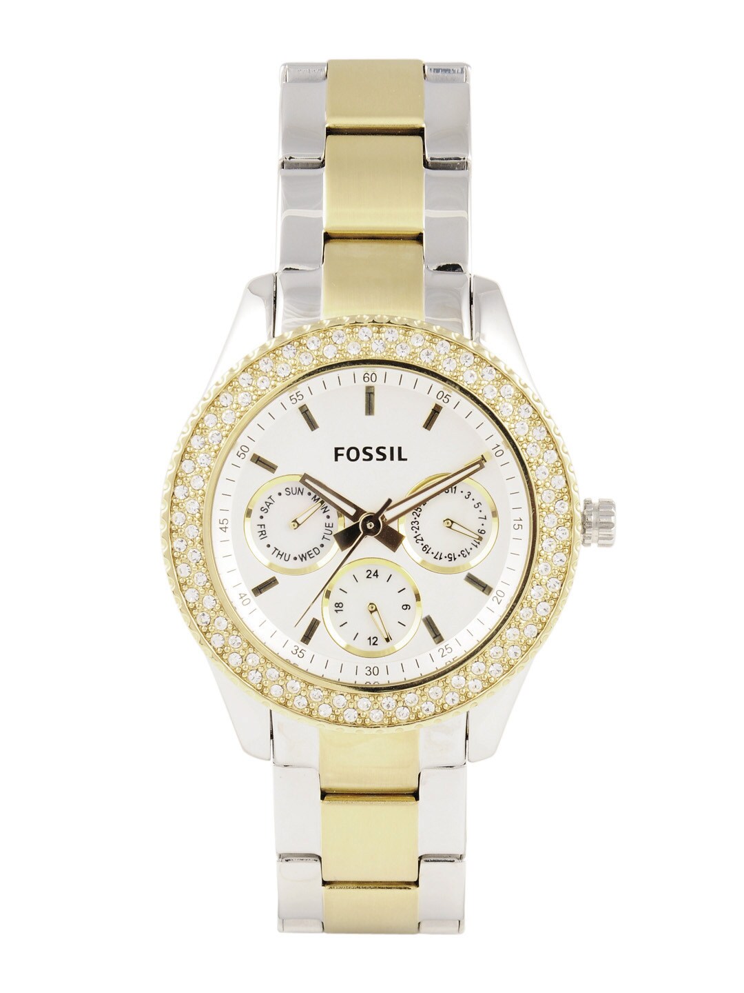 Fossil Women White Dial Chronograph Watch ES2944