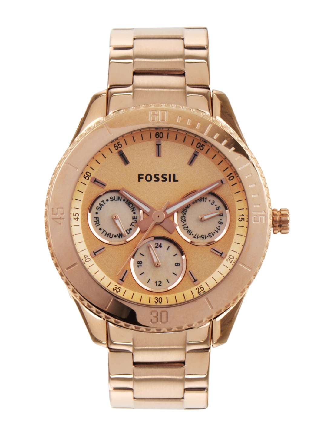 Fossil Women Gold-Toned Dial Chronograph Watch ES2859