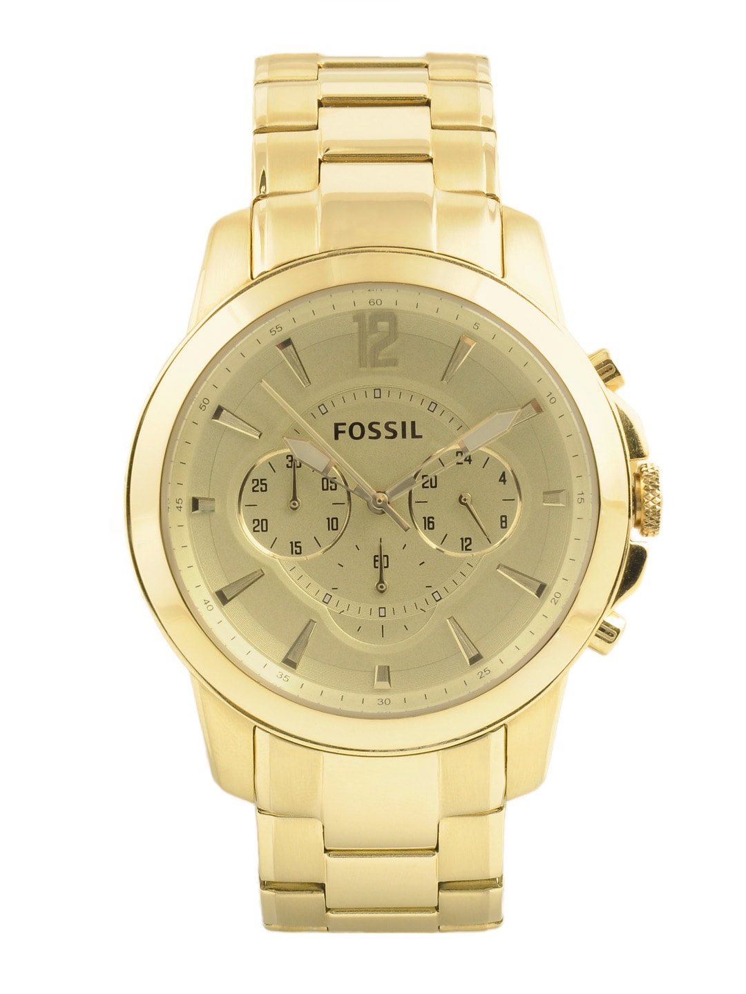 Fossil Unisex Gold-Toned Dial Chronograph Watch FS4724