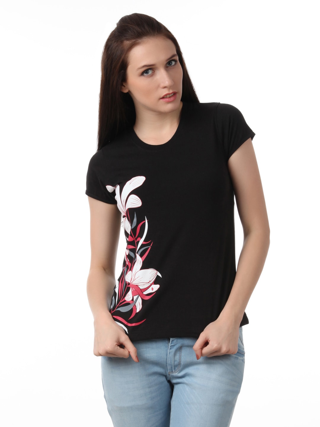 Myntra Women Black T-shirt