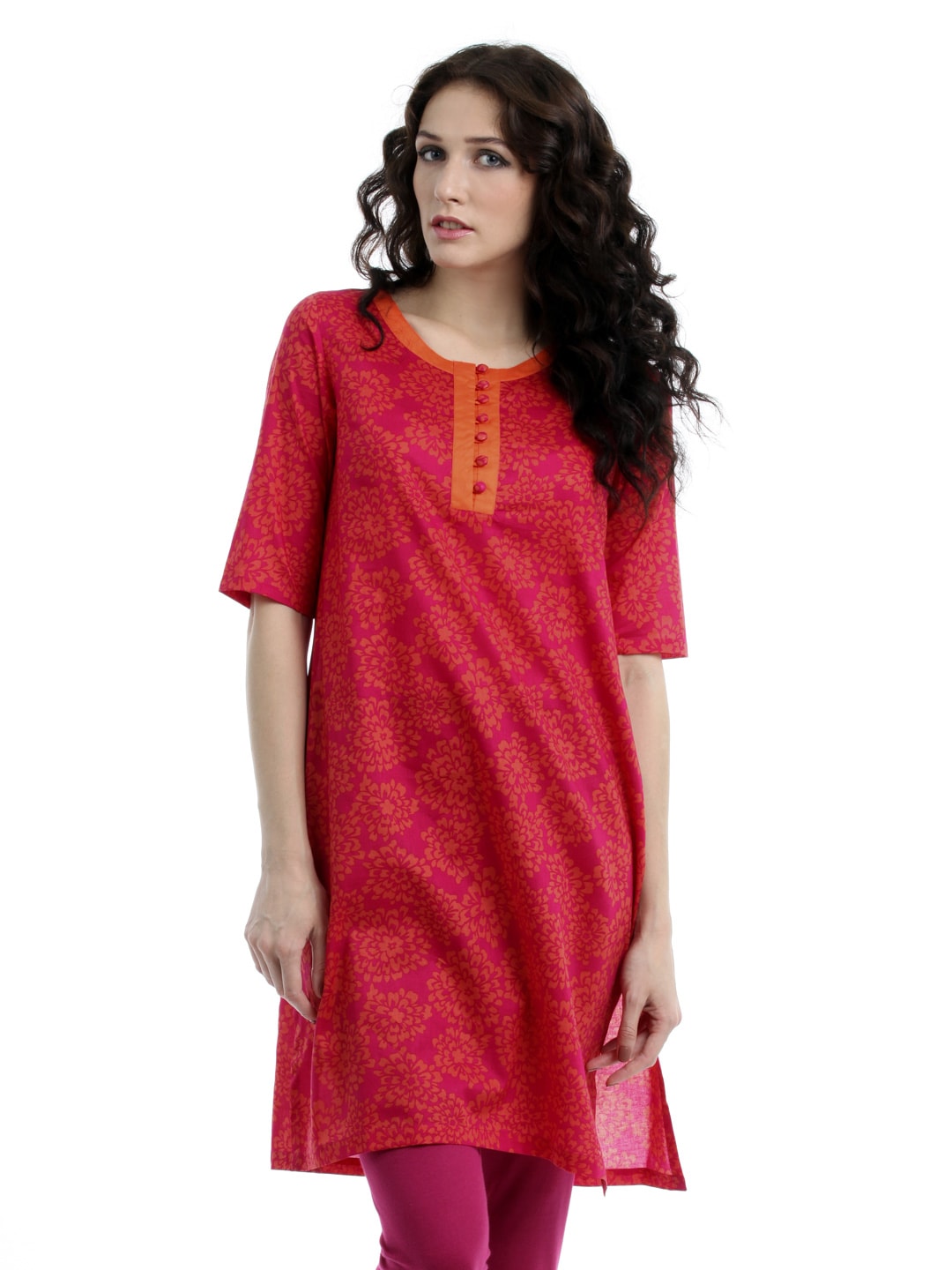 Myntra Women Red Printed Kurta