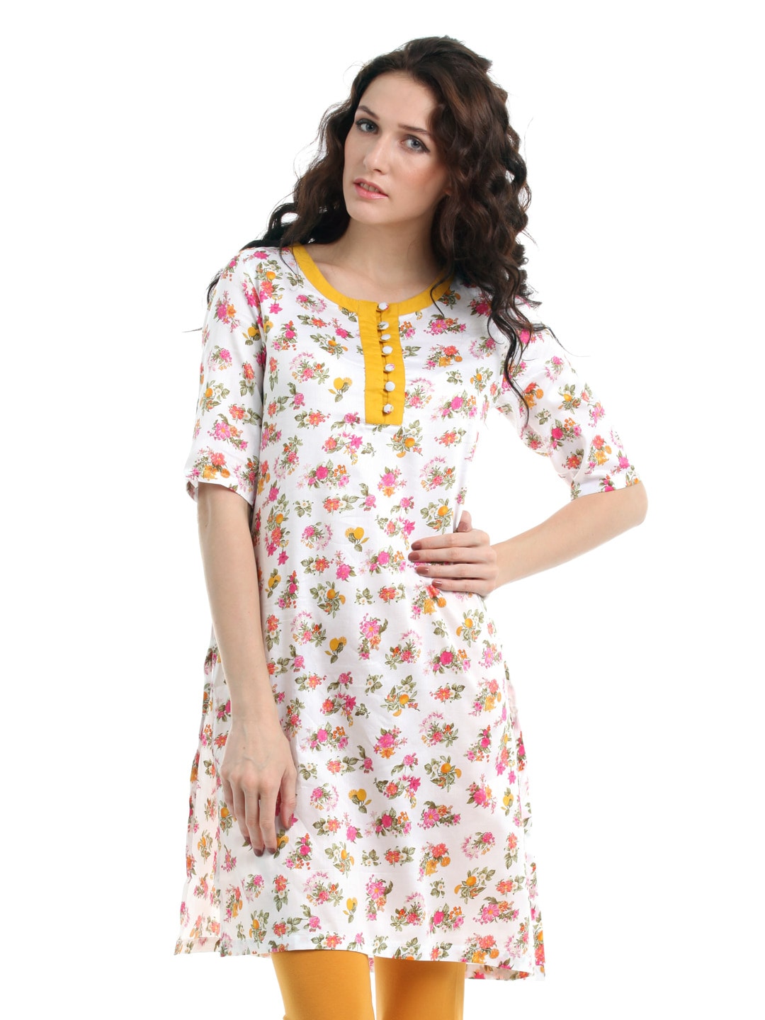 Myntra Women White Printed Kurta