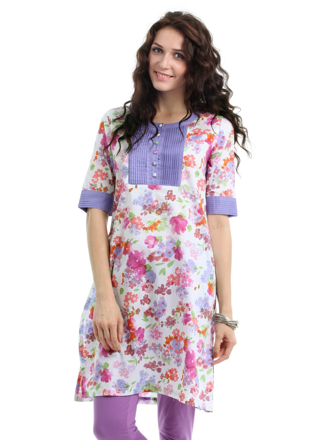 Myntra Women White Printed Kurta