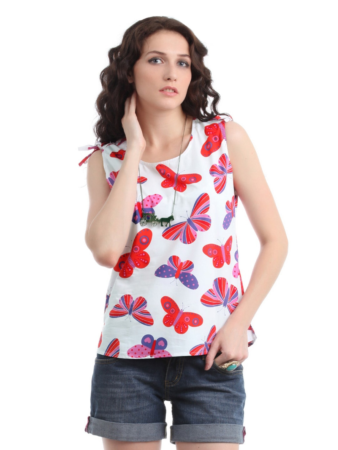 Myntra Women White Printed Top