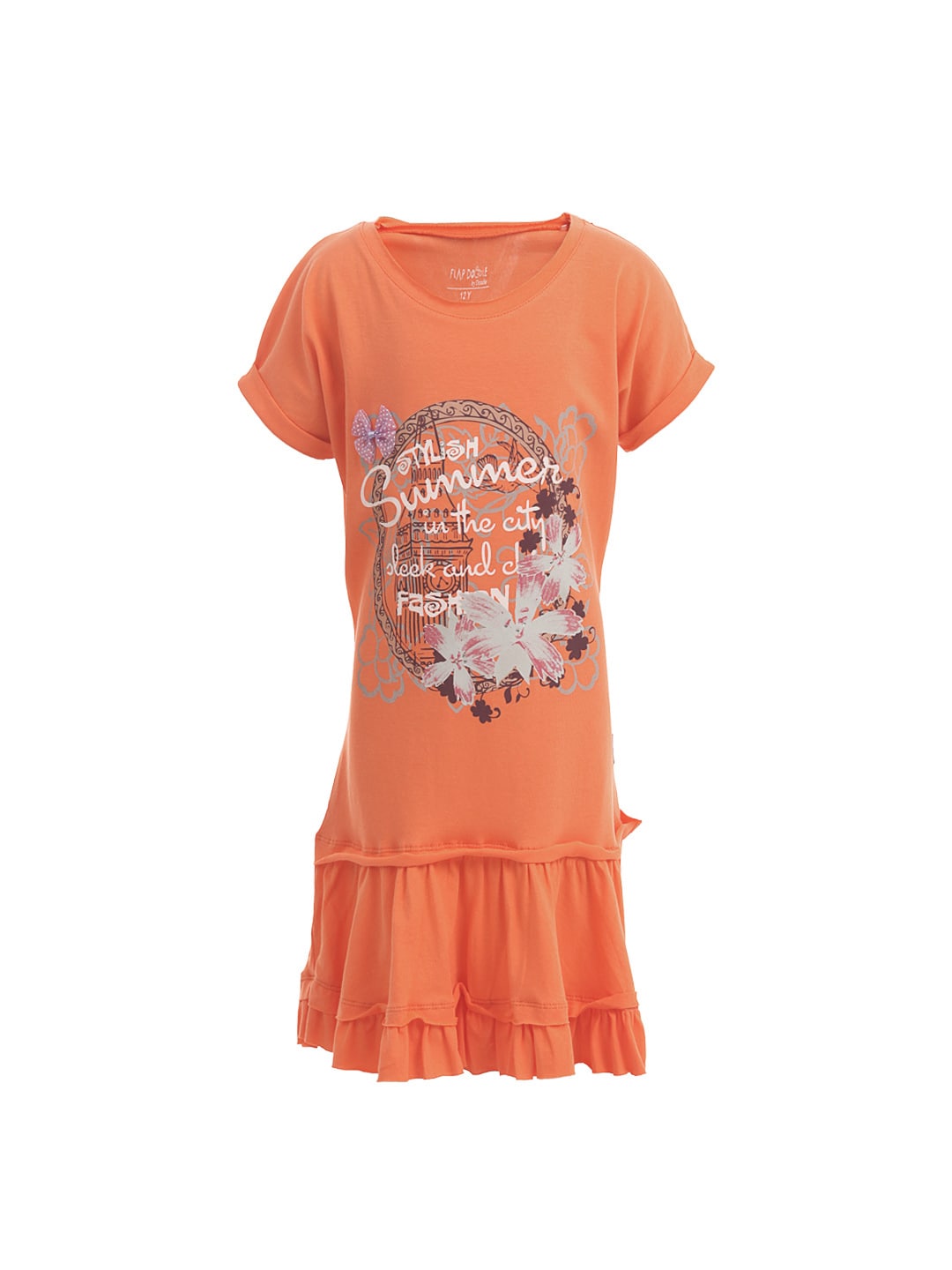 Doodle Girls Orange Printed Dress