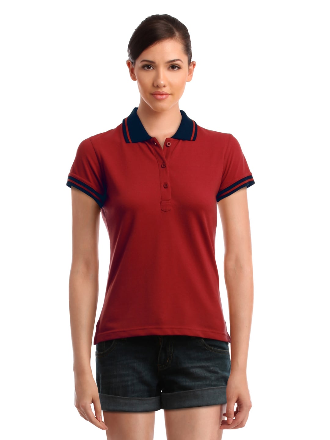 Femella Women Red Polo T-Shirt