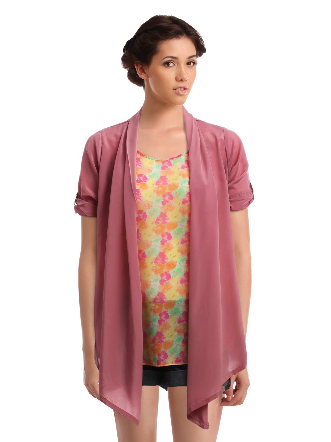 Femella Women Pink Summer Cape Top