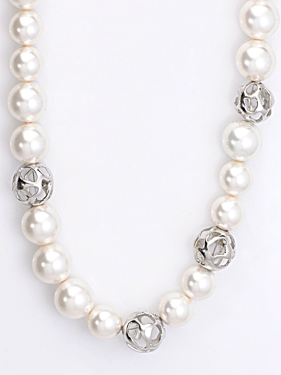 Lencia White Swarovski Pearl Necklace