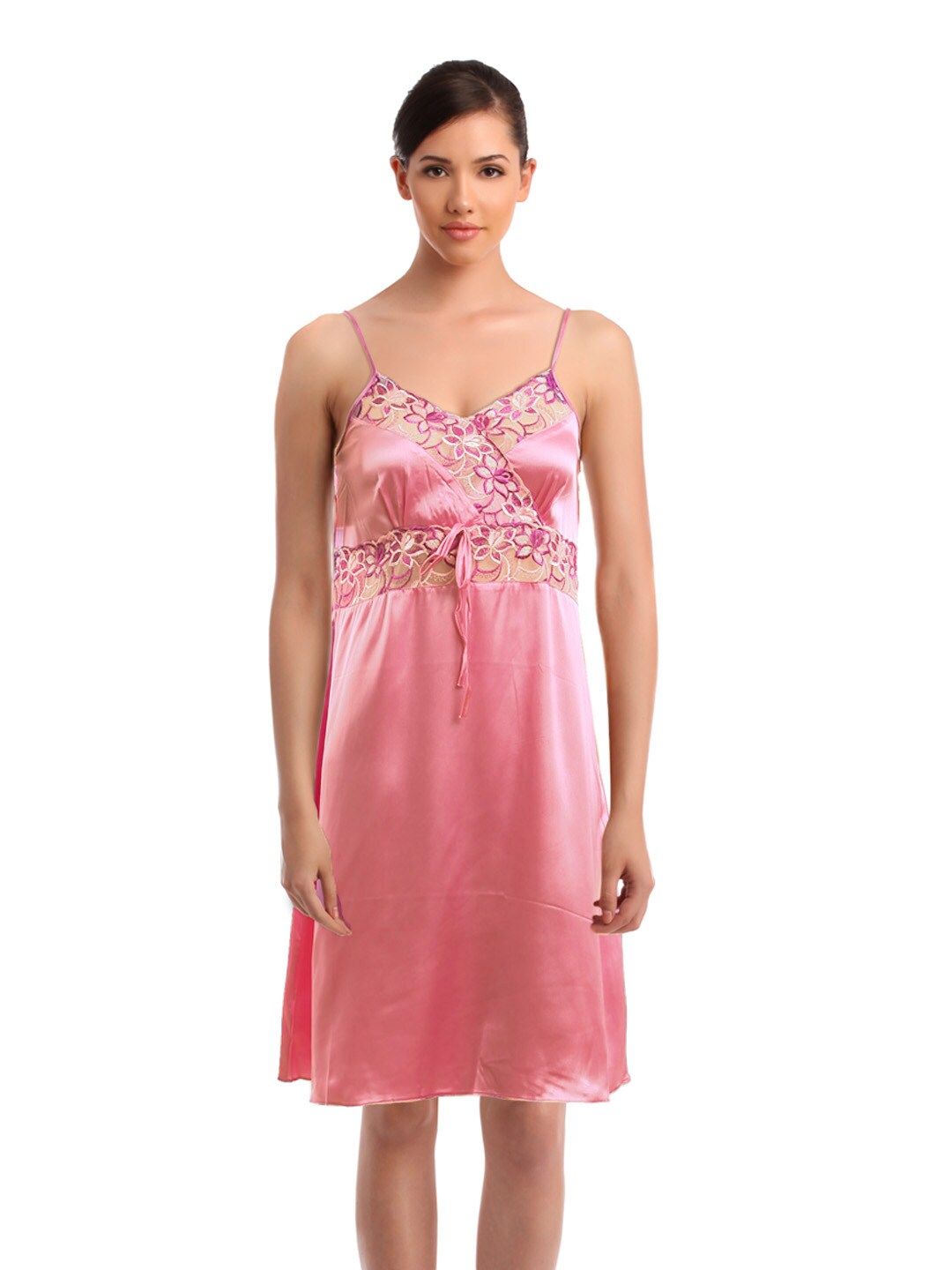 Red Rose Women Pink Nightdress