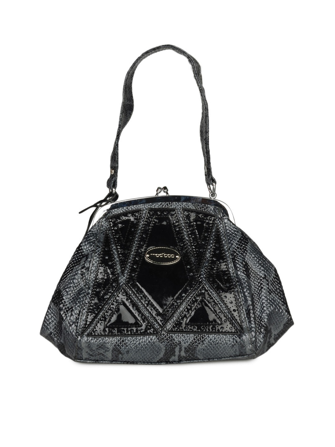 Mod'acc Women Black & Grey Handbag