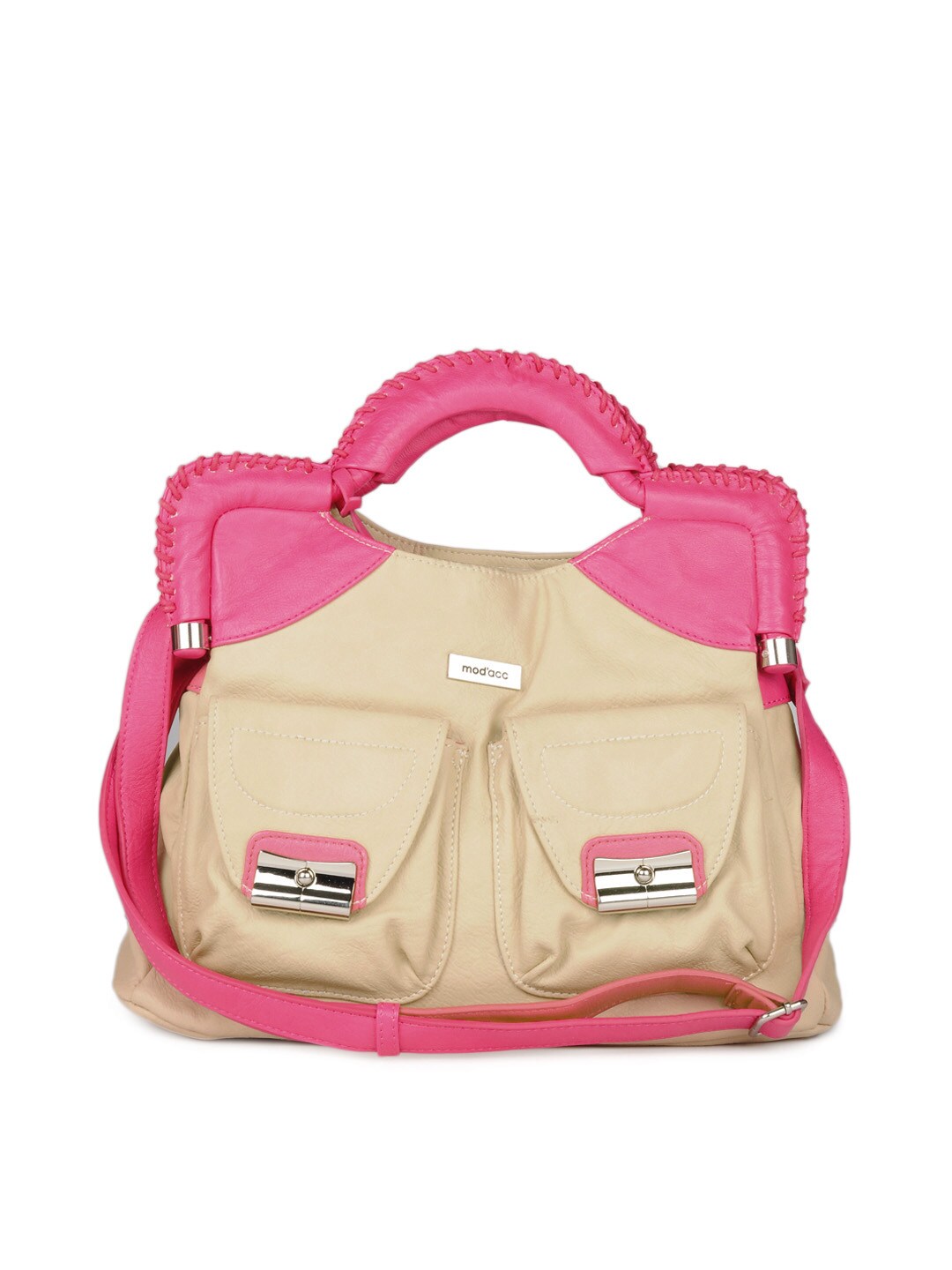 Mod'acc Women Pink & Beige Handbag