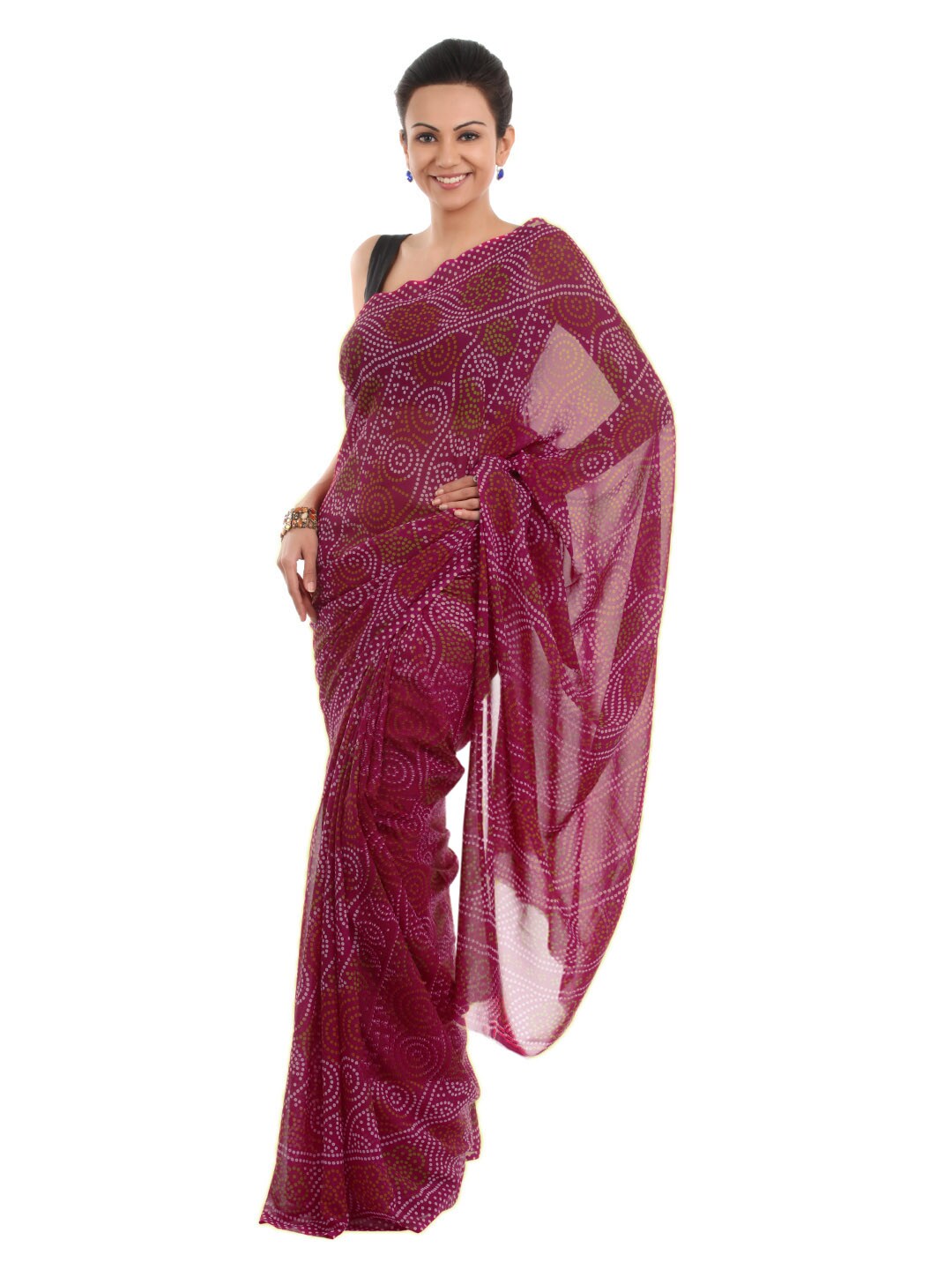 FNF Magenta Printed Sari