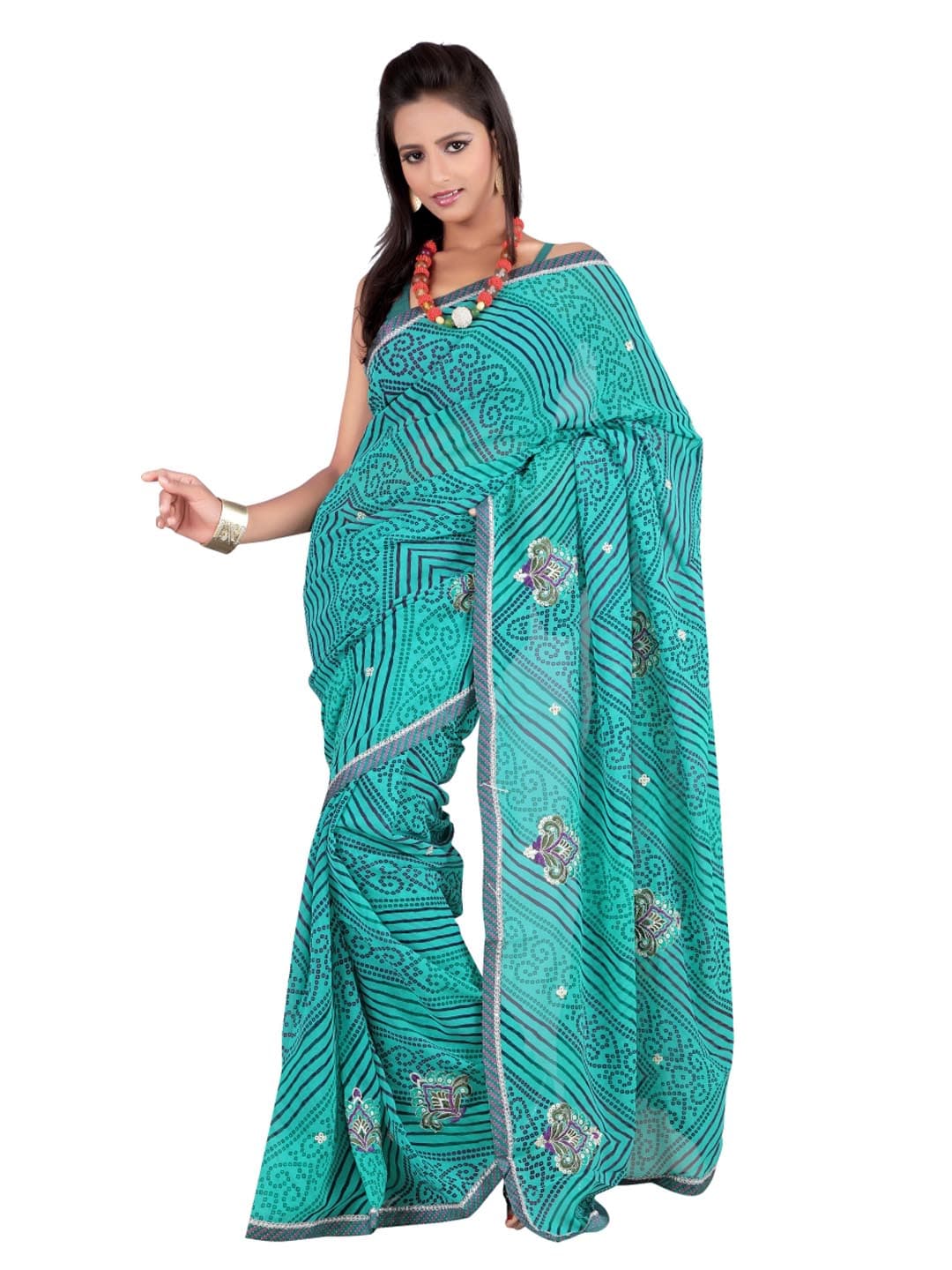 FNF Blue Printed Sari