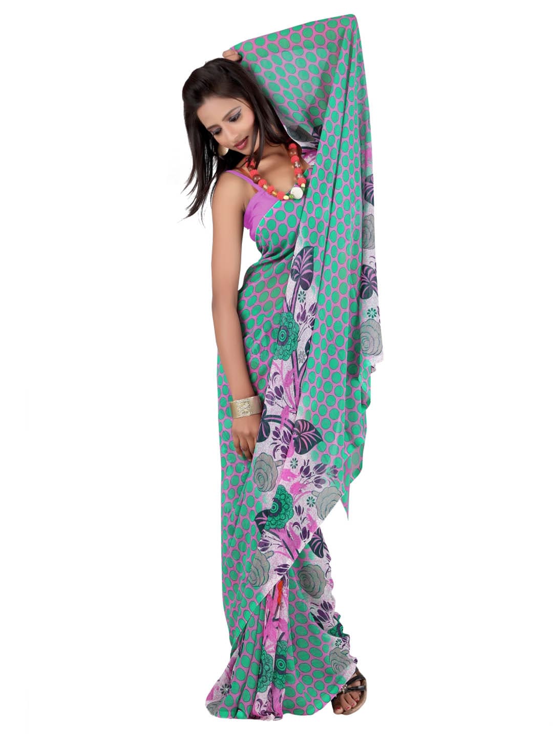 FNF Green Sari