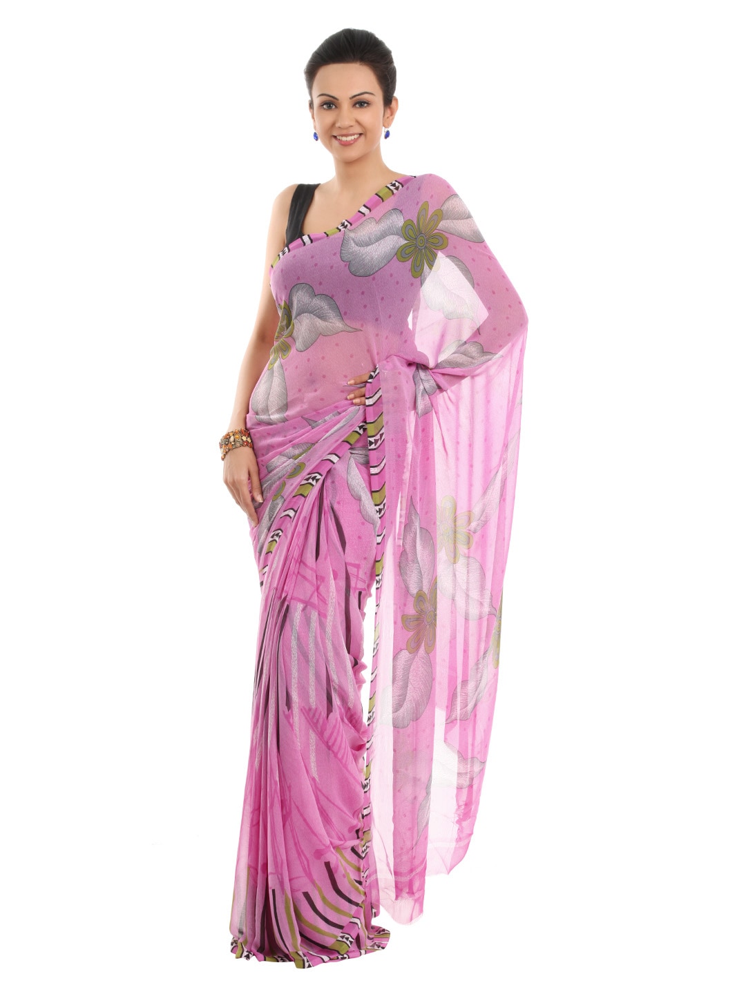 FNF Printed Pink Sari